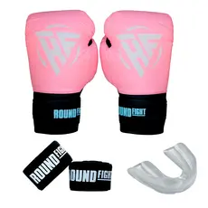 Kit Boxe Treino Kickboxing Luva Bandagem Bucal Round Fight
