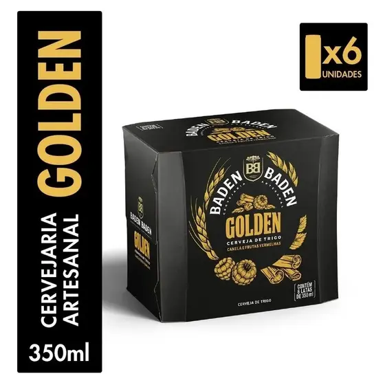 Cerveja Baden Baden Golden 350ml Pack 6 Un – Cerveja Artesanal Premium Puro Malte
