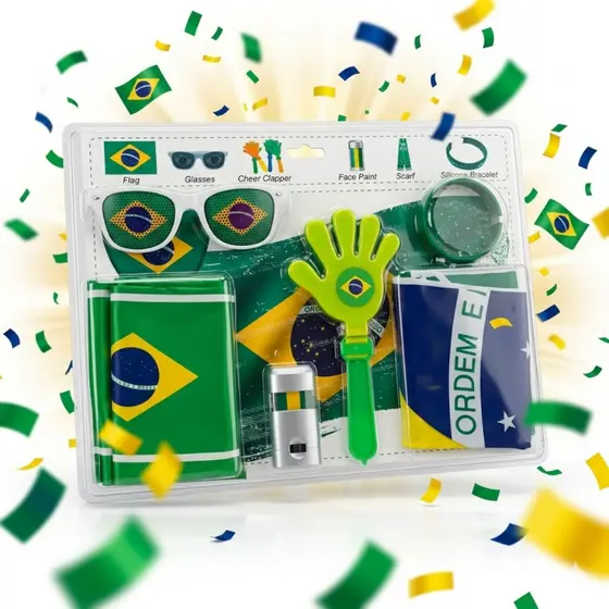 Kit 6 Itens Torcedor Brasil Copa Do Mundo 2026 Completo