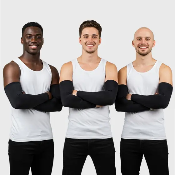 3 Pares Manguito Esportivo Protetor De Braço Térmico Proteção Solar Uv50+ Unissex Bike Volei Inverno