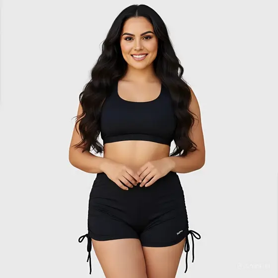 Short Legging Feminino Fitness Academia Moda Praia Proteção Solar Uv Bermuda Amarração Lateral Verão