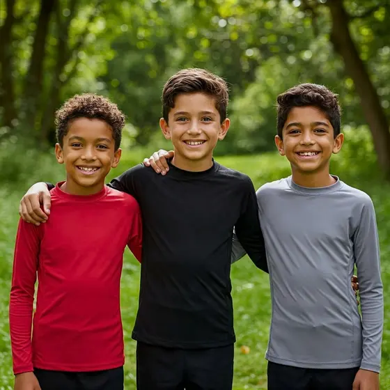 Kit 3 Camisas Térmicas Infantil Juvenil Manga Longa Criança Menino Menina Bebê Proteção Solar uv 50+