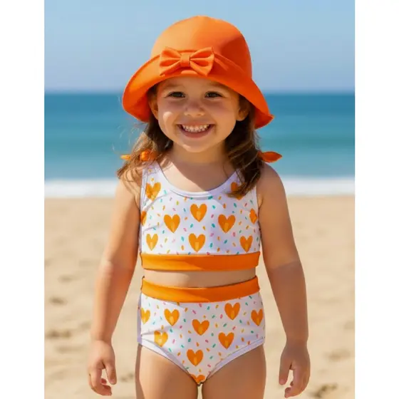 Kit Infantil Biquini Regatinha Chapeuzinho Uv Tecido Molinho Chapeuzinho Infantil Biquini Estampado Tapa Bumbum Lacinho