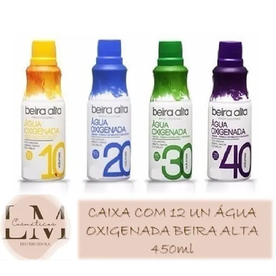 Caixa com 12 un Água Oxigenada 450ml - Beira Alta (escolha a volumagem)