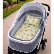 Kit para Carrinho Bebê Colchonete + Mosquiteiro + Travesseiro Conforto e Proteção