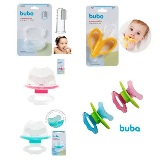 Massageador de Gengiva - Buba / Variações - Mordedores , Alivio para os primeiros dentinhos, Bebês, Dentição.