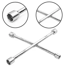 Chave De Roda Cruz 4 Bocas 17 x 19 x 21 x 23mm Aço Universal Reforçada Carro SUV Cruzada