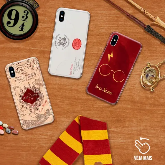 Capa Capinha Personalizada para Celular Magia e Bruxaria De Hogwarts