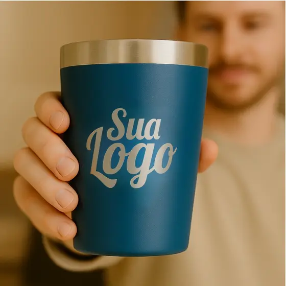 260ML - Copo Térmico Personalizado com Sua Logo/Nome/Sua Identidade – Gravação a Laser Ideal para Brindes ou Presentes