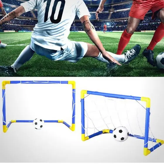 kit 2 Mini Traves com Rede + 2 Bola + 2 Bomba de Encher / 02un Trave Golzinho Futebol Infantil menino menina