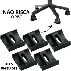 Kit 5 Trava Rodinha Cadeira Gamer Escritório Antiderrapante Fixador Simulador