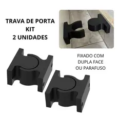 Kit 2 Trava de Porta Anti Batida Dupla Face ou Parafuso Super Resistente