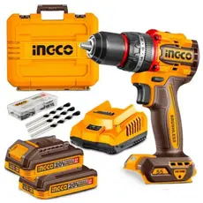Parafusadeira Furadeira Impacto 20V Ingco Sem Fio 1/2" 13mm Com 2 Baterias e Carregador Bivolt