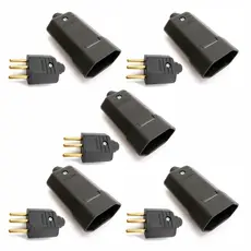 Kit 10pçs Tomada Femea E Plugue Macho Com 3 Pinos 10a