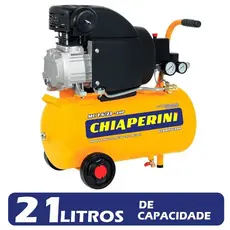 Compressor de Ar Portátil 21Litros Chiaperini MC 7.6/21-2HP 120psi Monofásico