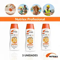 Kit 3 Protetor Solar Nutriex Fps 30 Toque Seco 120ml Oil Free Hipoalergênico Absorção Rápida