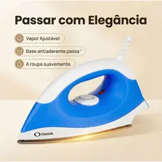 Ferro de Passar Simples a Seco 4 Níveis de Calor Base Antiaderente 127V/220V