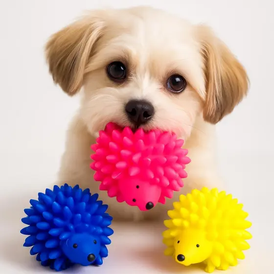 Brinquedo Mordedor para Cães Formato Ouriço com Textura Macia
