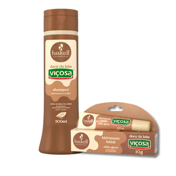 Shampoo 300ml e Hidratante Corporal 200g Doce de leite Haskell