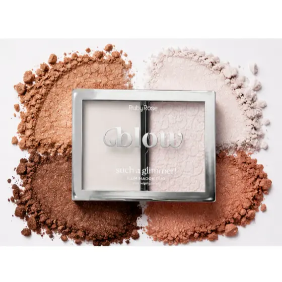 Iluminador Duo Ruby Rose Such a Glimmer! Blow HBM705 Efeito Glow Cintilante Iluminado