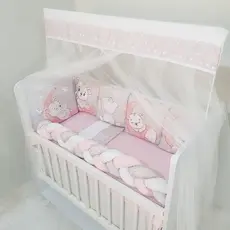 Kit Mini Berço com 12 peças + Saia de Berço Bebê Menina Ursa Soneca