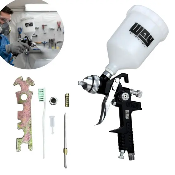 Pistola Pintura Gravidade Hvlp 2 Bicos Importway 1,4 E 1,7mm