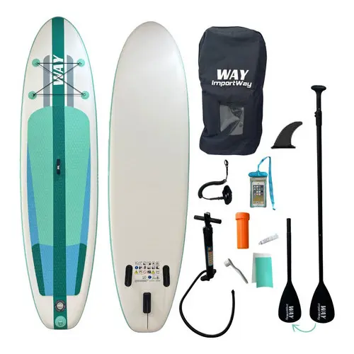 Prancha Inflável Importway Stand Up Mochila Bomba de Ar Remo Ajustável Tornozeleira e Barbatana Kit Reparo