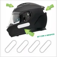 Adesivo Refletivo Capacete Moto Bike Polivisor 4 Unid