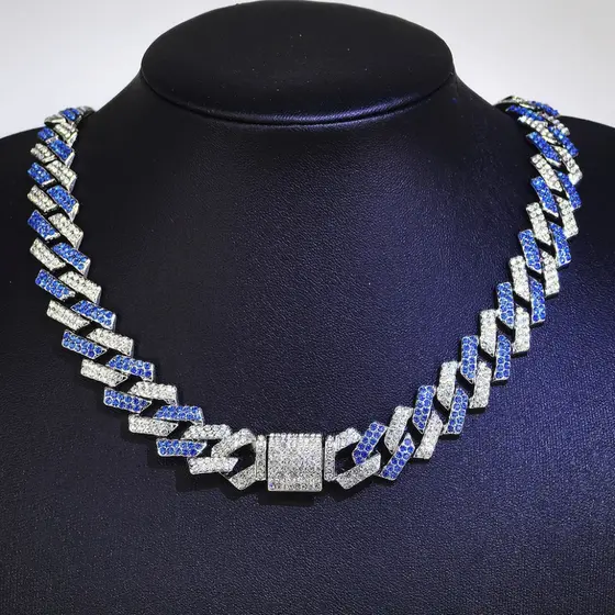 Novo Corrente Cravejada Ice Colar Masculino Hip Hop Miami Cubana Corrente Rhinestones Corrente Masculina Pulseira Mascul