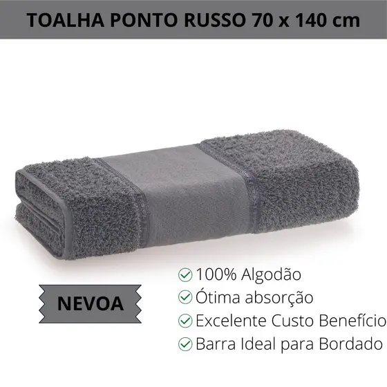 Toalha Banho Ponto Russo 100% Algodão Barra Para Bordado