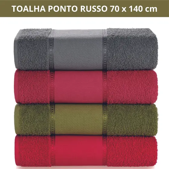Toalha de Banho 70x140 100% Algodão Ponto Russo