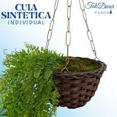 Vaso de Planta Cuia Sintética Com Correntes para Pendurar