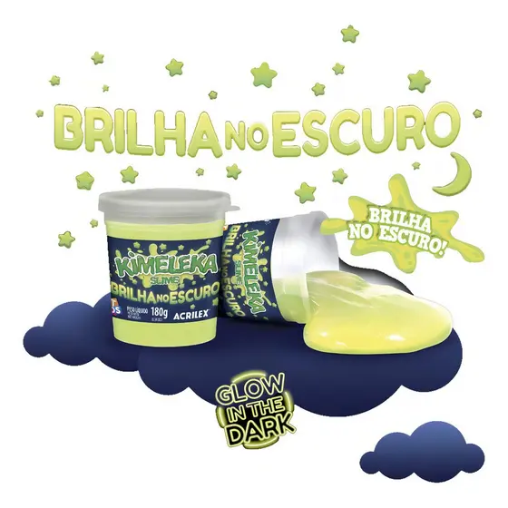 Slime Kimeleka Brilha No Escuro - Acrilex promoção