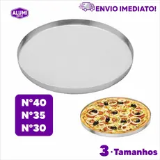 Forma de Pizza em Alumínio Nº 30 35 40 | Redonda Reforçada Para Forno