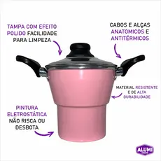 Cuscuzeiro Individual Nordestino Alumínio - Cozimento a vapor - com alça N°18 Cores