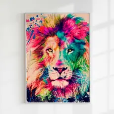 Quadro Decorativo Leão para Quarto, Sala, Escritório - Quadro grande 40x60 - Placa Decorativa