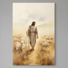 Quadro Decorativo "O Bom Pastor" | Jesus Cristo em Tela | para Sala, Quarto e Escritório