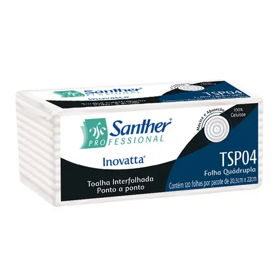 Papel Toalha Interfolha 2 Dobras Folha Quádrupla TSP04 120 folhas Inovatta