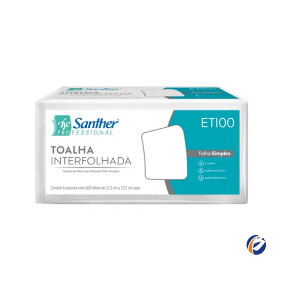 Papel Toalha Interfolha 3 Dobras Folha Simples Eco ETI00 com 2.400 folhas Inovatta