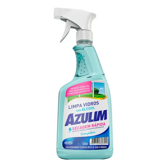 Limpa Vidros com Álcool Pulverizador 500ml Azulim