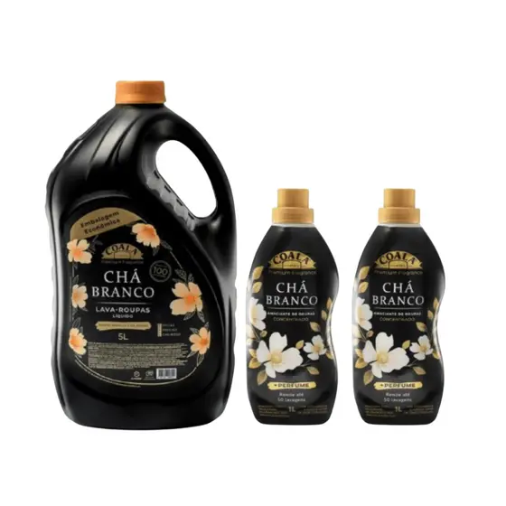 Kit 01 Lava Roupas 5L + 02 Amaciantes 1L Chá Branco Coala