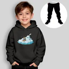 Conjunto Infantil Moletom Pinguim no Gelo Flanelado Unissex Envio Hoje