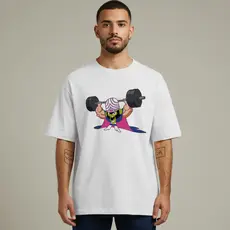 Camiseta Oversize Masculina Macaco Louco Academia Estampa Divertida Cartoon