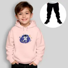 Conjunto Moletom Infantil Inverno Astronauta Skate Espaço Menino Menina Unissex Roupa Kids