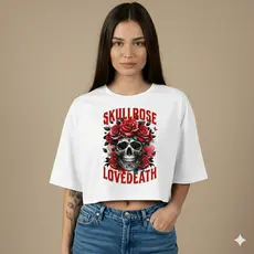 Cropedd Oversize Blusinha de Algodão T-shirt Academia e Passeio