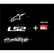 kit 3 Adesivos Ls2 estrela Alpinistras Osascorte Moto carro Decorarivo BRANCO