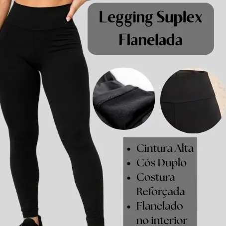 Legging Flanelada Feminina Térmica Grossa Inverno Academia Fitness Treino Segunda Pele Promoção