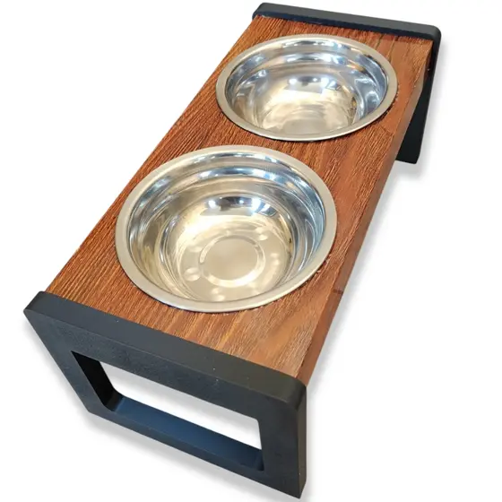 Comedouro  Elevado Duplo Para Pet Cães e Gatos Anti-Engasgo Ergonomico Bebedouro