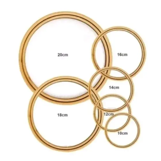 kit 7 Bastidores de 8cm á 20cm, bastidor redondo mdf 6mm, Moldura Bordado Crochê