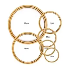 kit 7 Bastidores de 8cm á 20cm, bastidor redondo mdf 6mm, Moldura Bordado Crochê